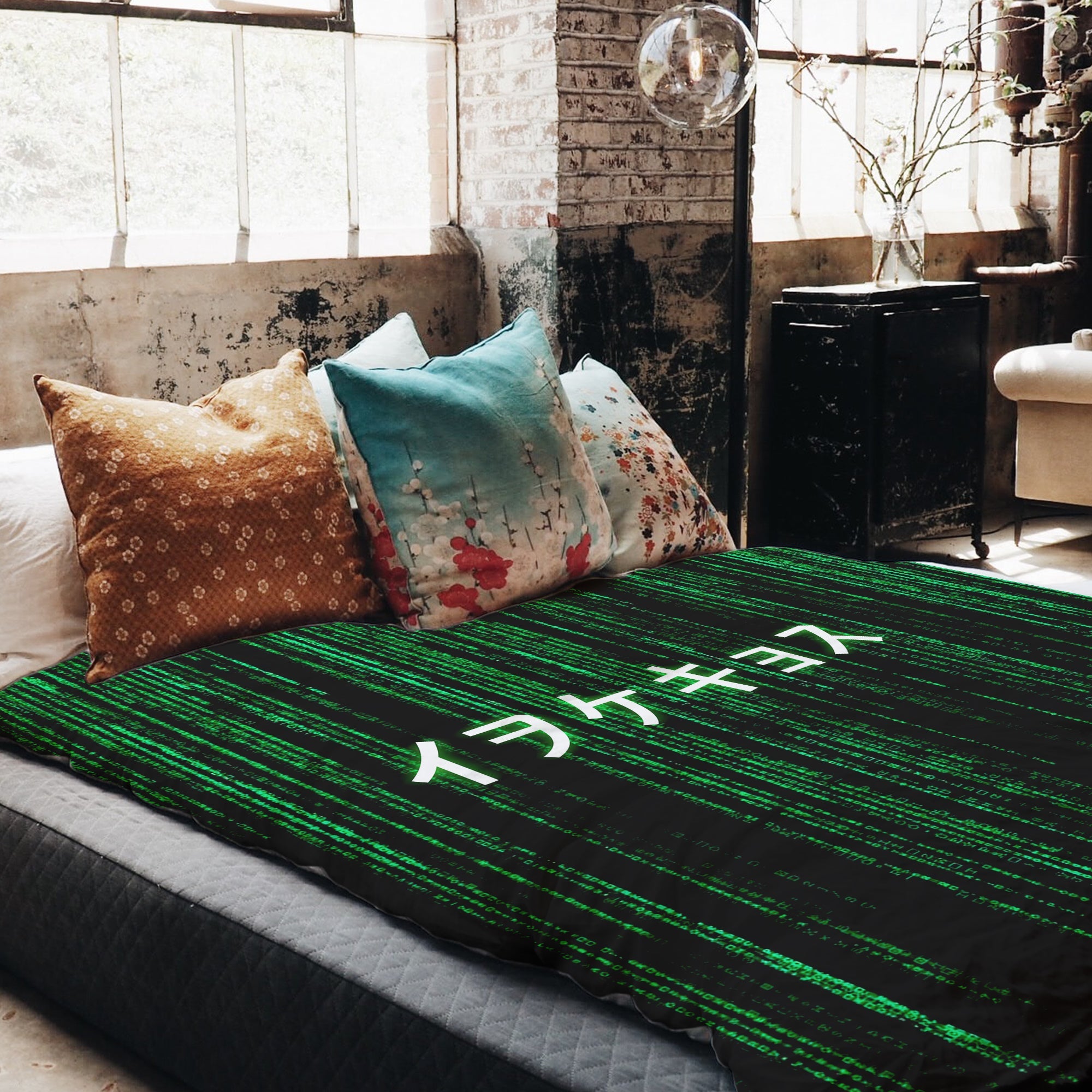 Couverture thérapeutique originale - Housse en coton vert Code matrice