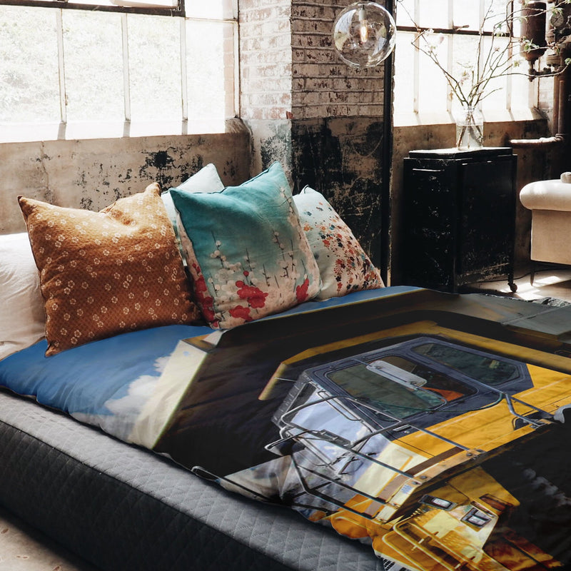 Original therapy blanket - cotton cover yellow truck