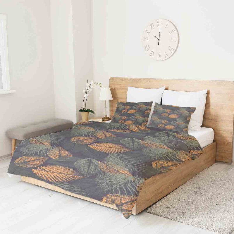 Original therapy blanket - cotton cover autumn leaf motif