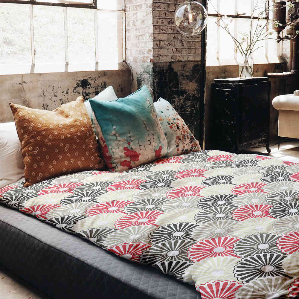 Original therapy blanket - cotton cover colorful abstract flowers