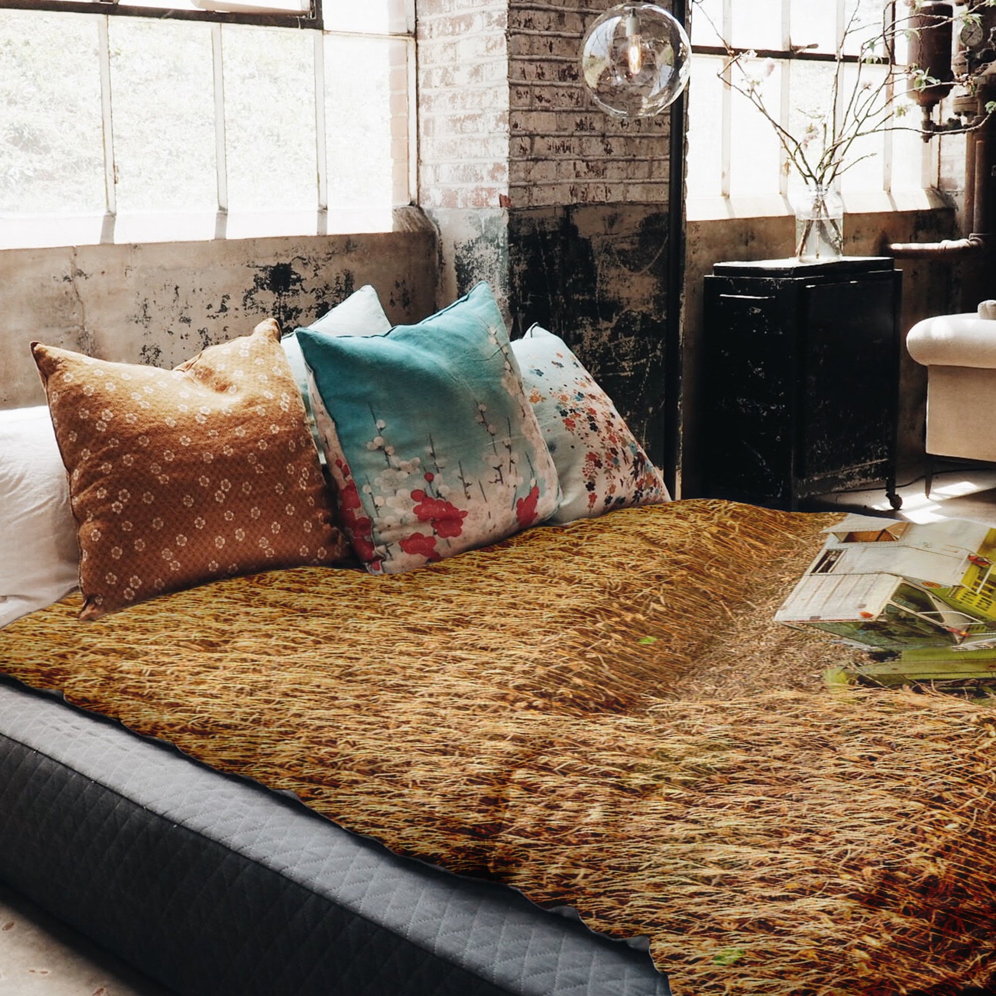 Therapy blankets bedding set tractor on field