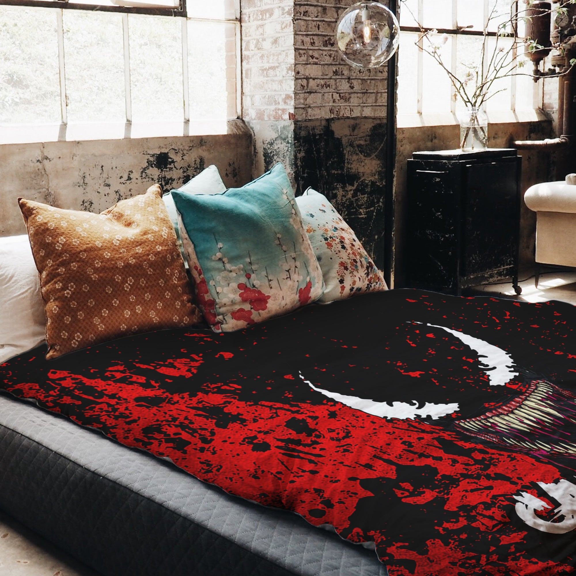 Therapy blankets bedding set black joker face