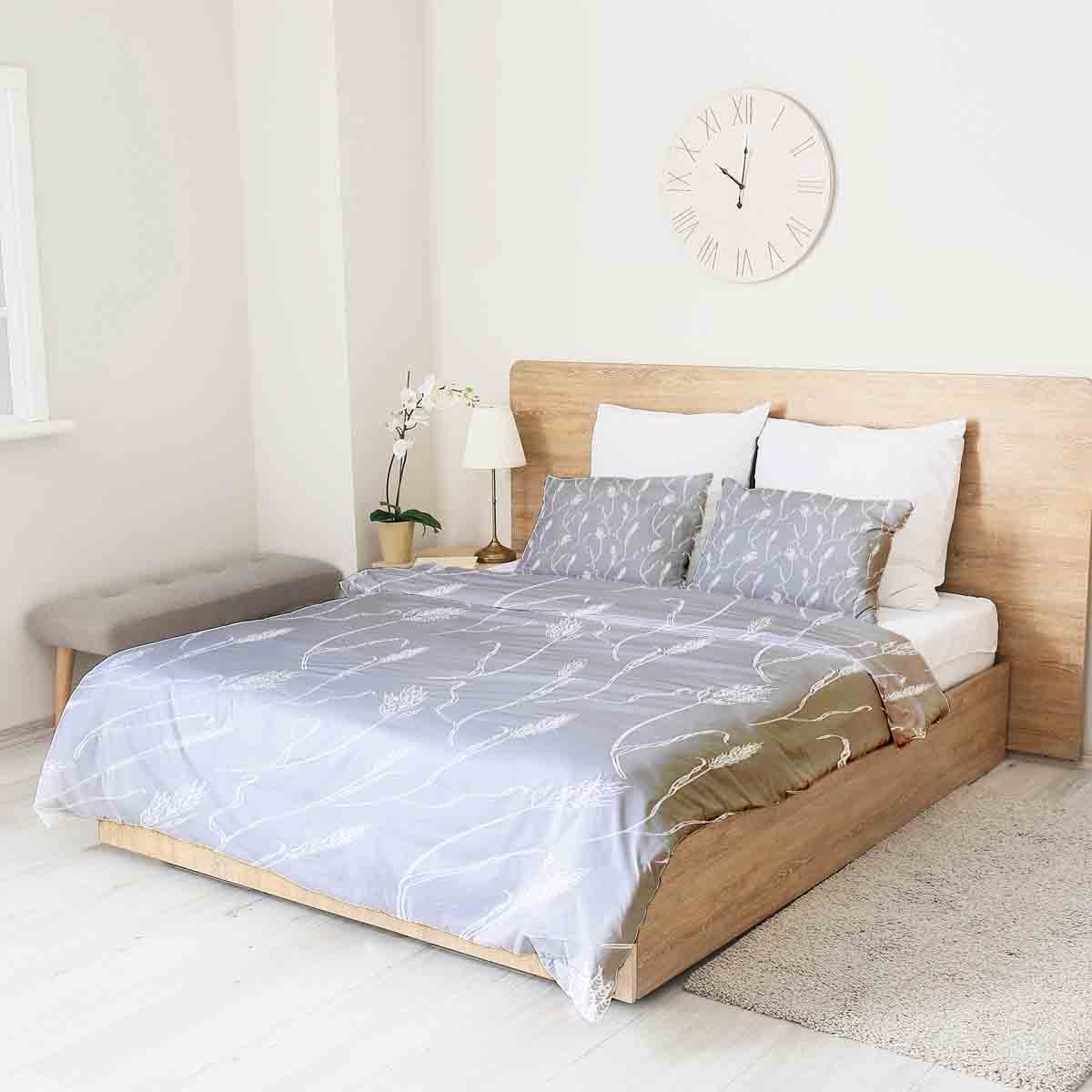 Therapy blankets bedding set dark gray with white branches
