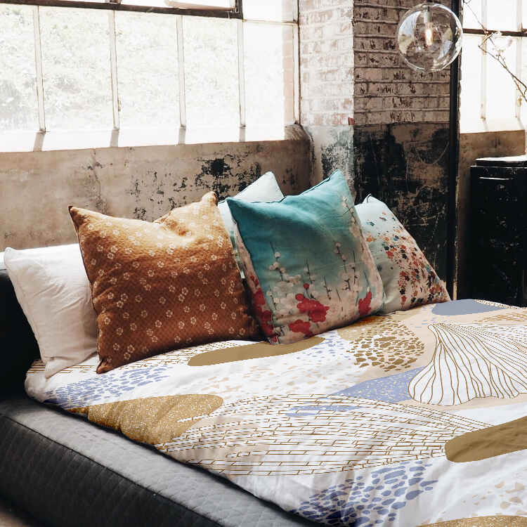 Therapy blankets bedding set sea anemone gold