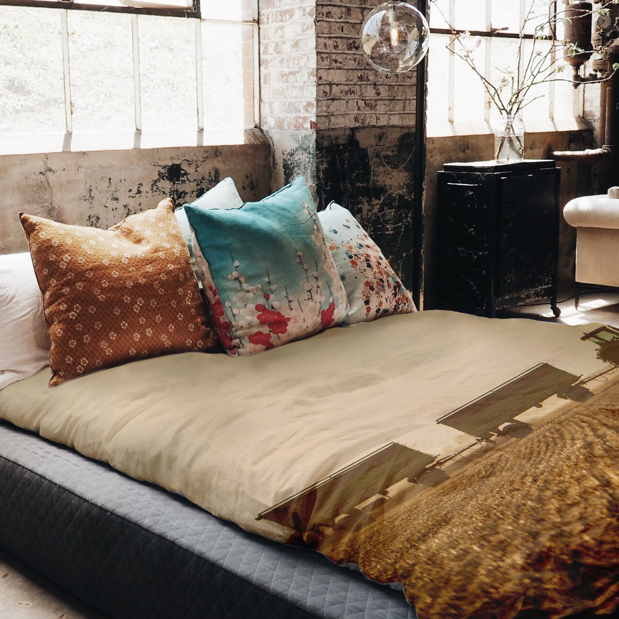 Therapy blankets bedding set brown field