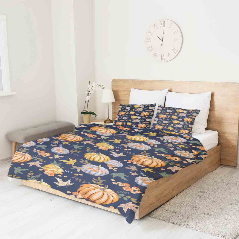 Original therapy blanket - cotton cover blue with pumpkins