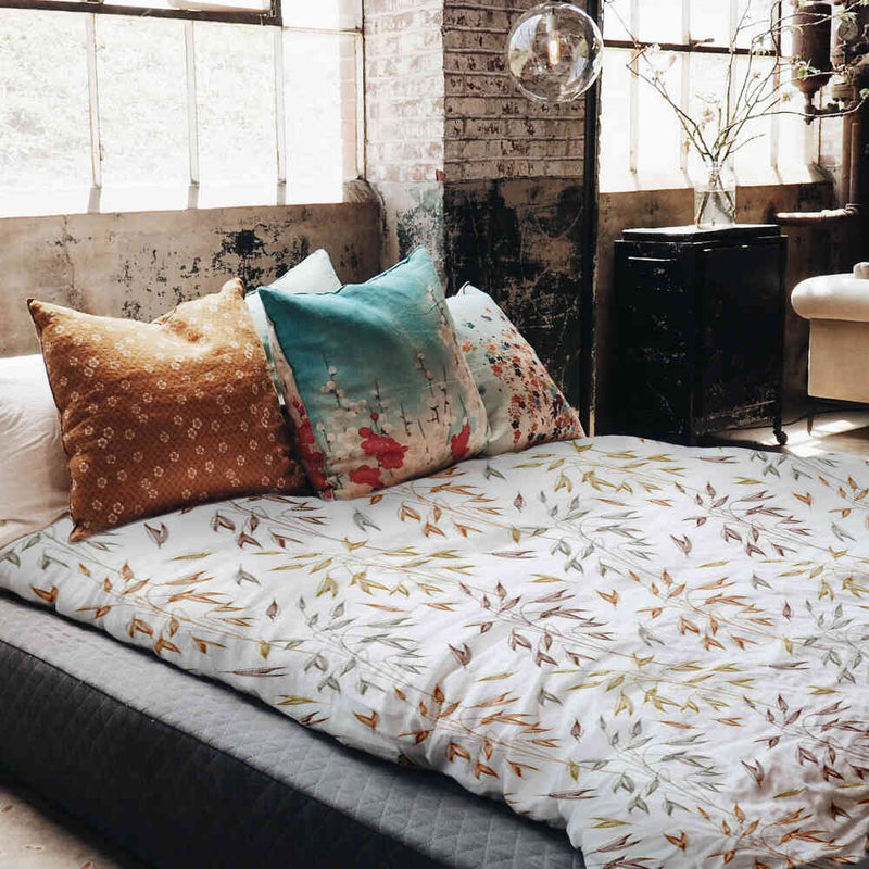 Original therapy blanket - cotton cover with delicate colorful branches