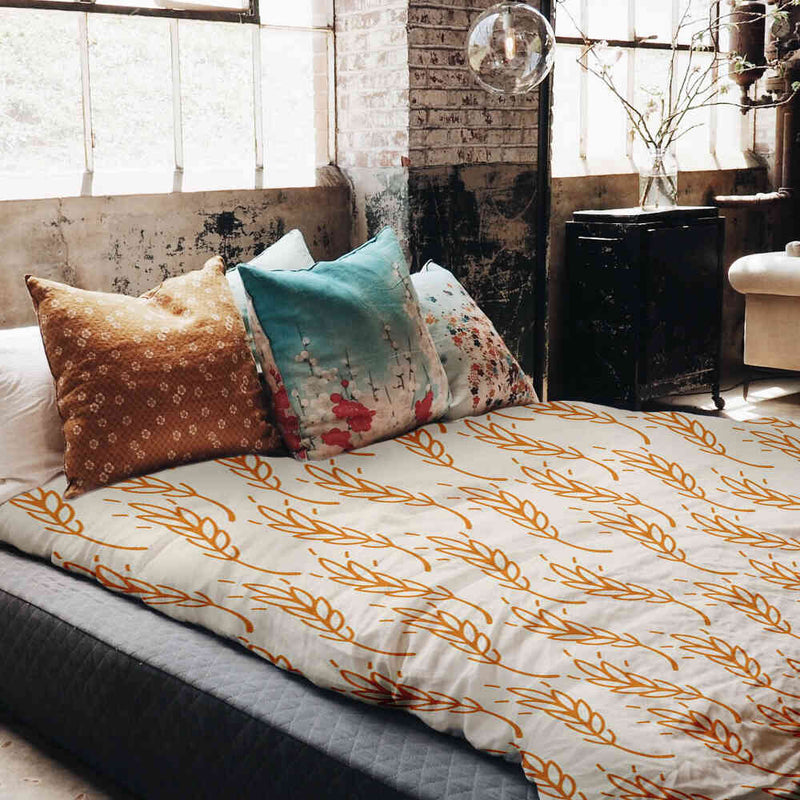 Original therapy blanket - cotton cover white with yellow wheat