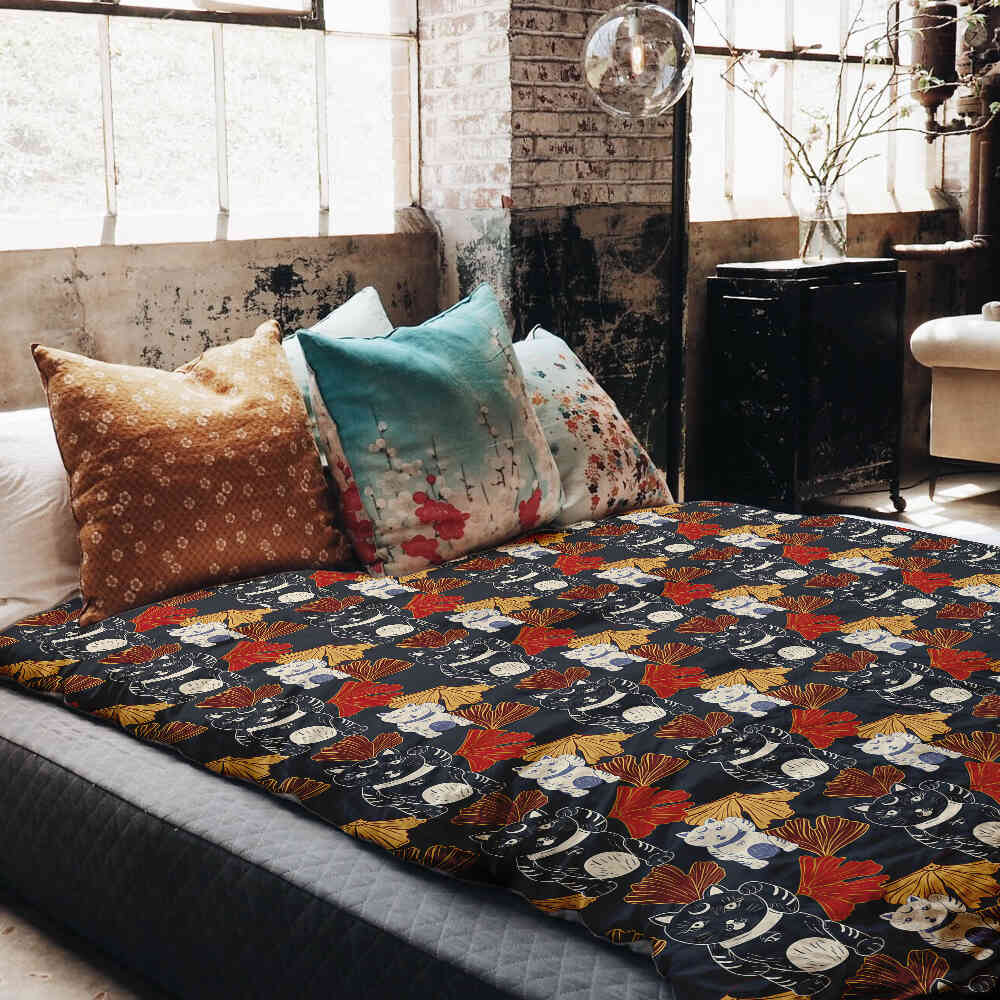 Couette thérapeutique Ensemble de linge de lit Chat porte-bonheur