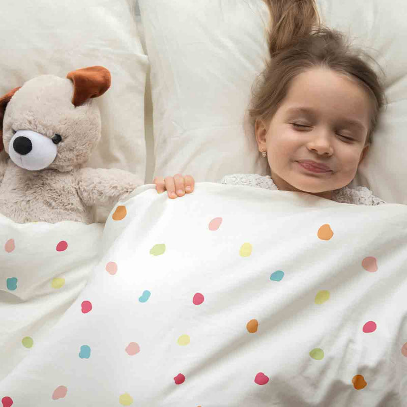 Therapy blankets bedding set, colorful dots.
