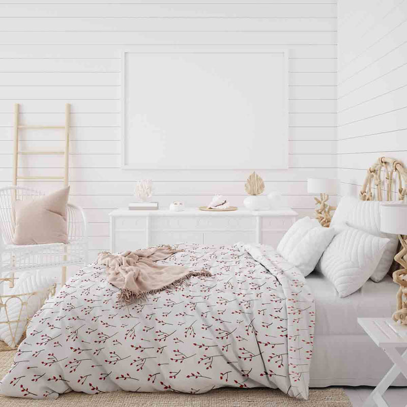 Original therapy blanket - cotton cover white with delicate roses