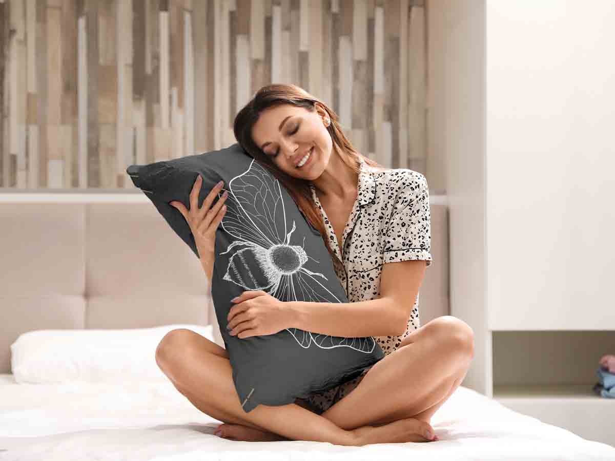 Coussin de santé noir avec mite