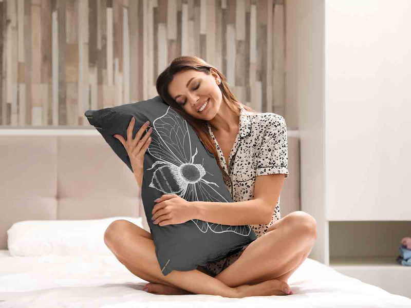 Health Pillow Black with Moth