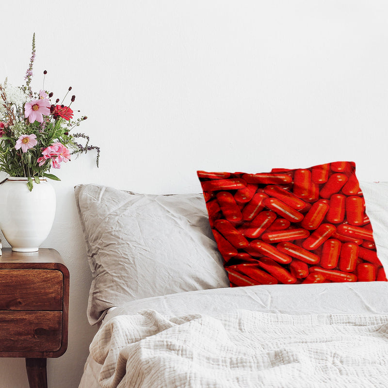Health pillows, red tablets.
