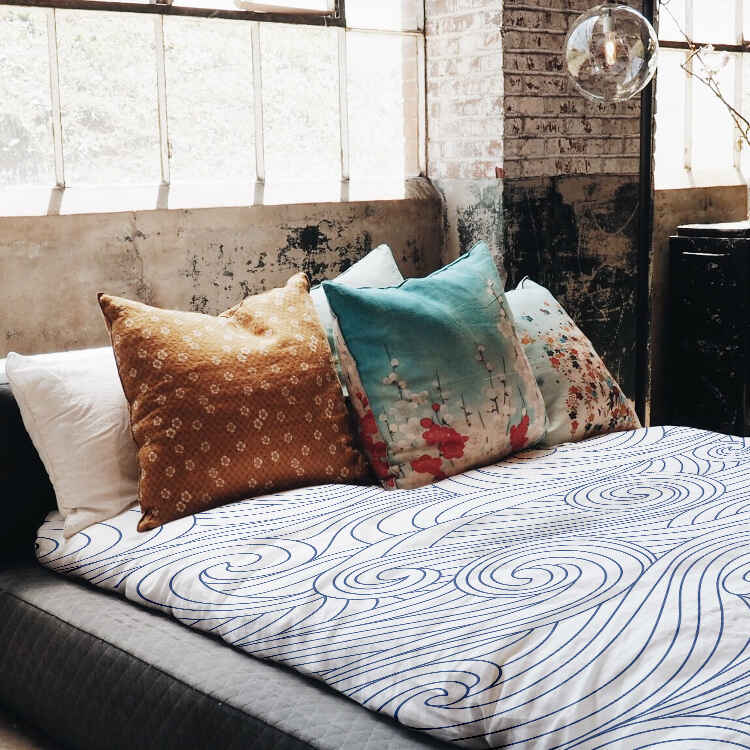 Therapy blankets bedding set blue waves