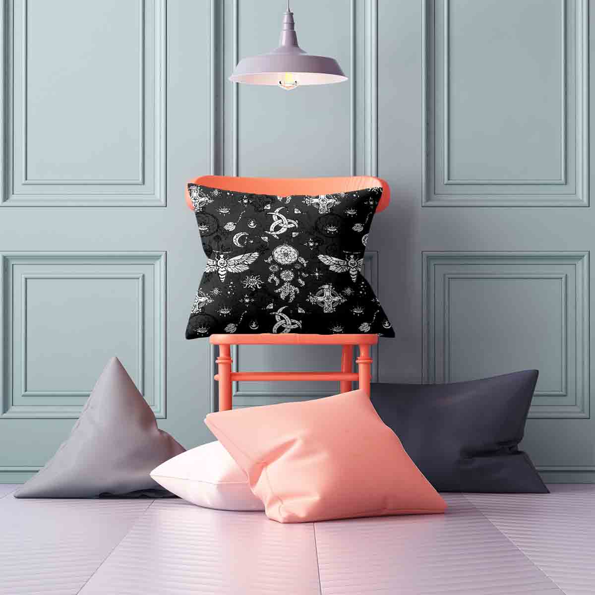 Health Pillow Black Creepy Dragonfly