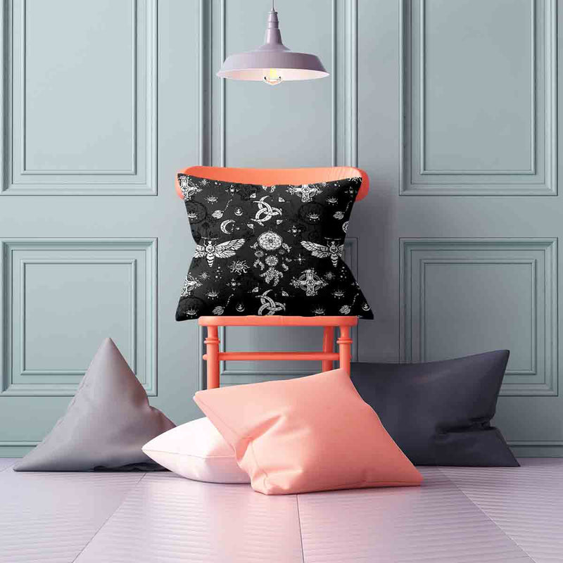 Health pillow, black, creepy dragonfly