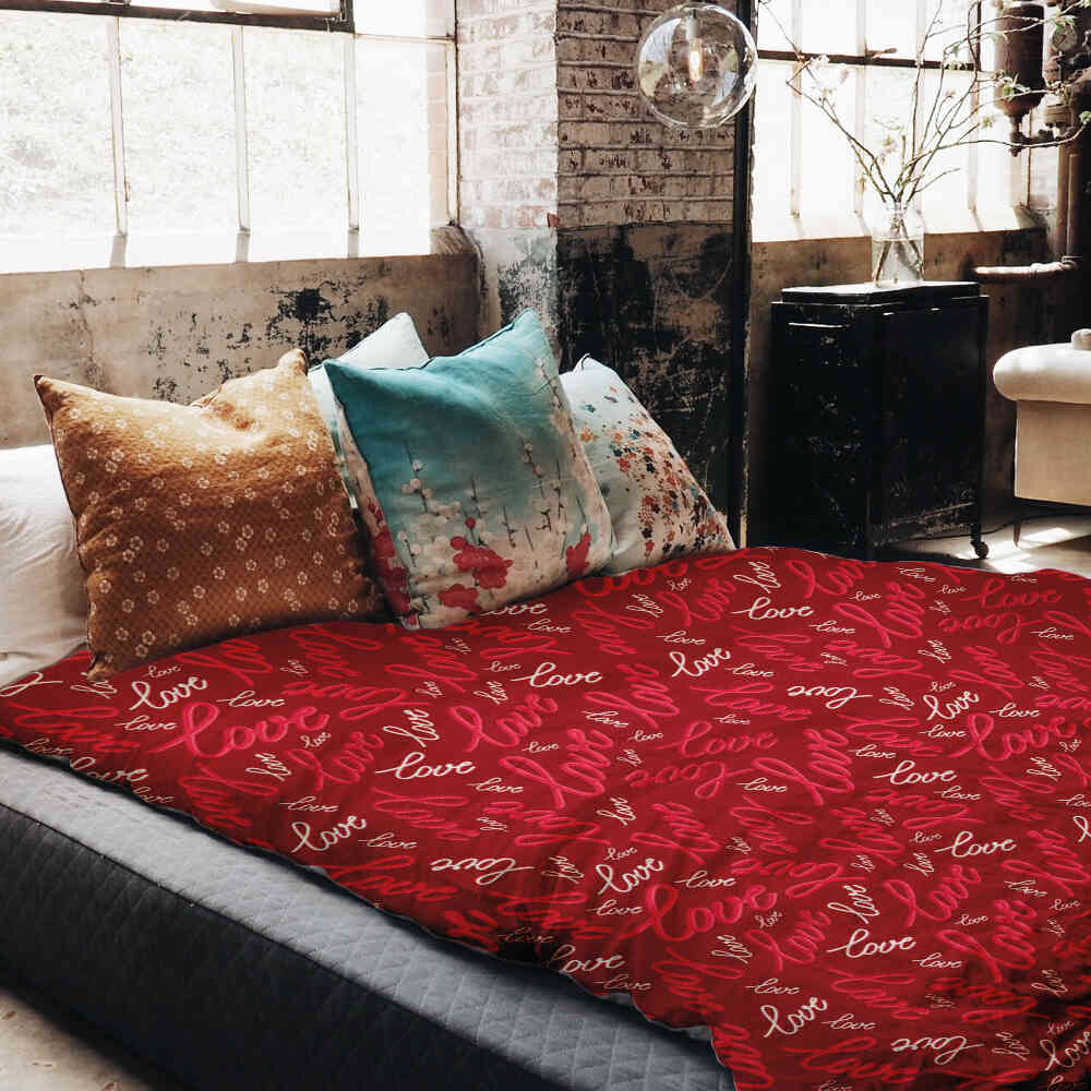Ensemble de linge de lit avec couverture thérapeutique Love Love Love