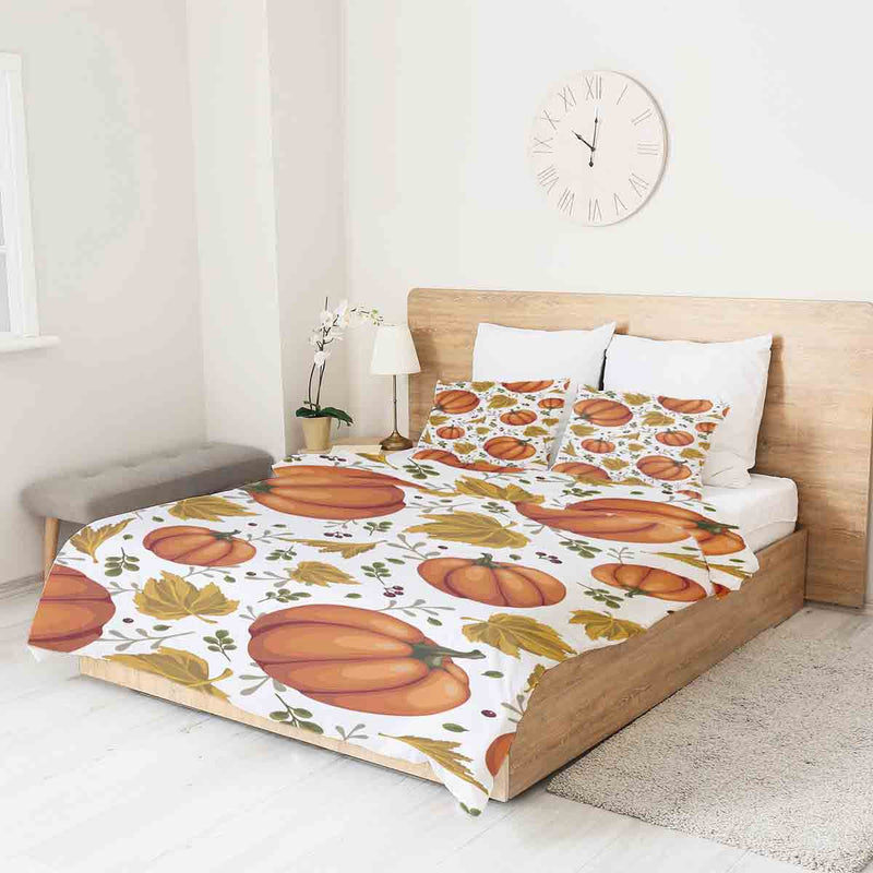 Original therapy blanket - cotton cover white with large pumpkins