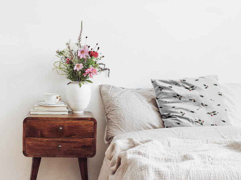 Health pillow, white mistletoe branches