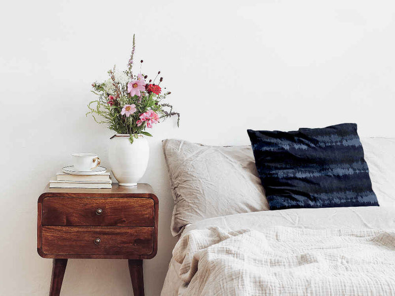 Health pillow with blue sound waves