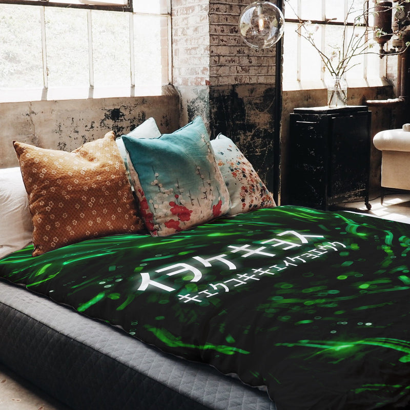 Original therapy blanket - cotton cover green with Chinese characters