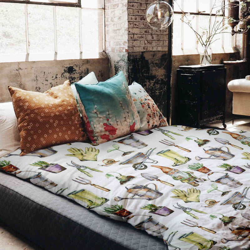 Original therapy blanket - cotton cover white gardening
