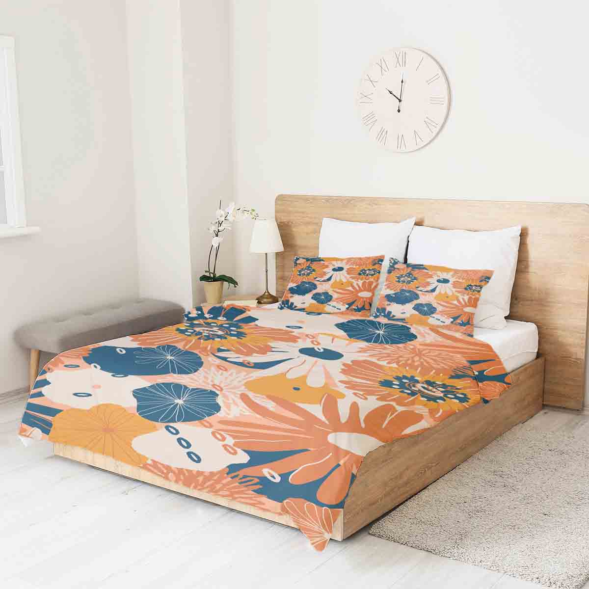 Couverture thérapeutique originale - Housse en coton avec fleurs de gerbera