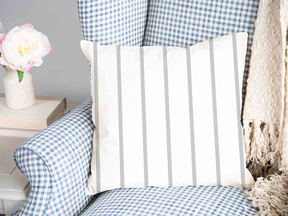 Coussin de santé rayures gris clair
