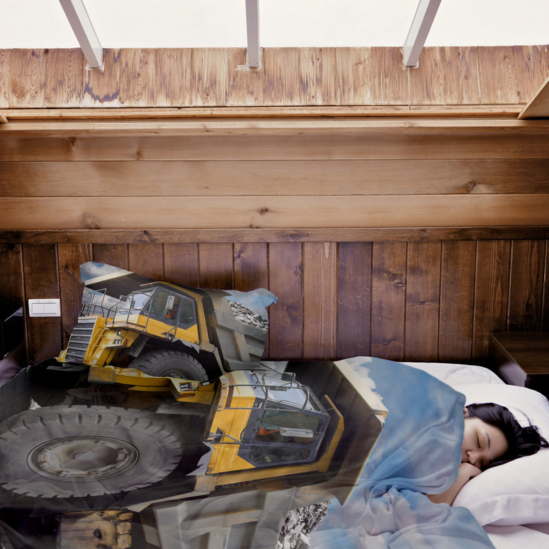 Original therapy blanket - cotton cover yellow truck