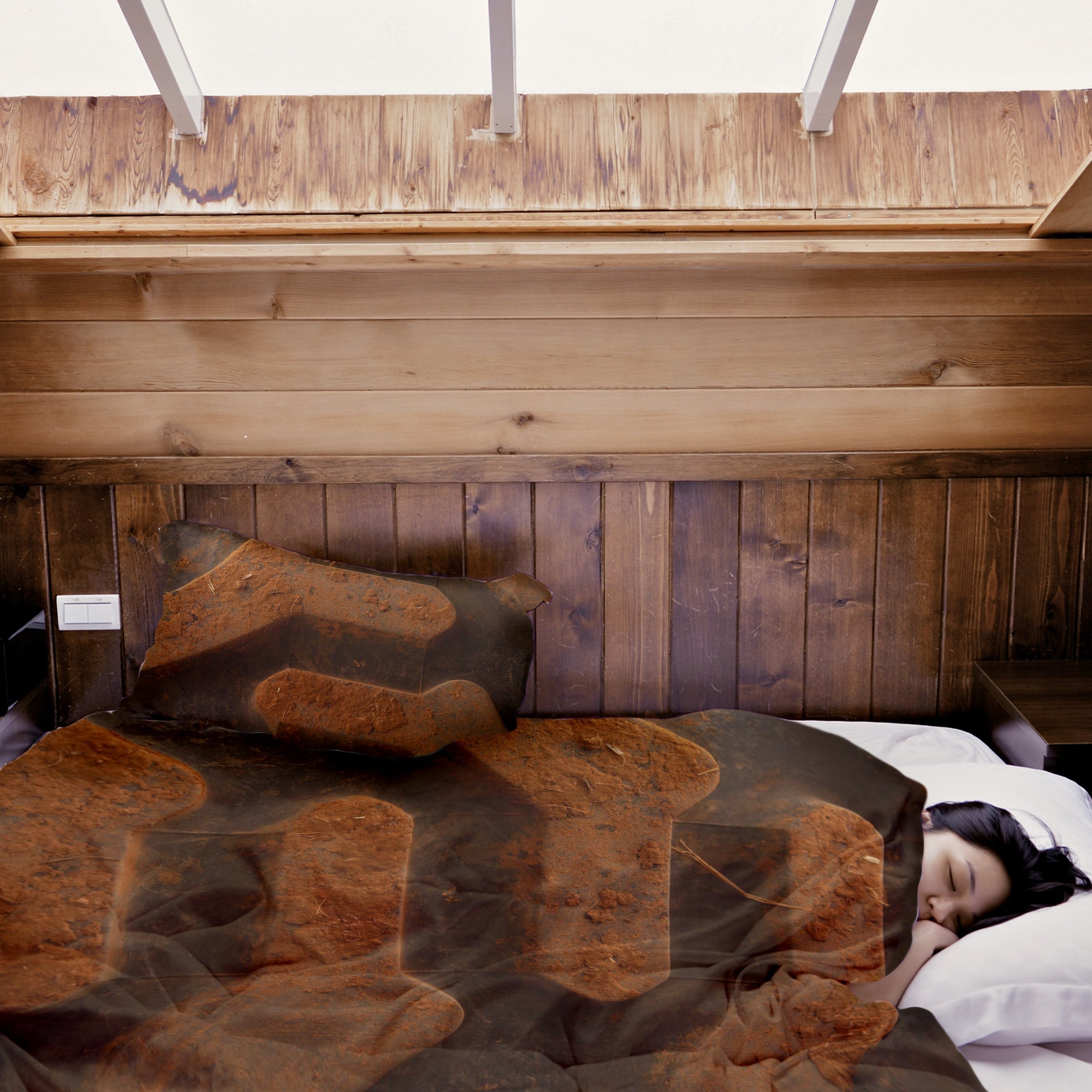 Couverture thérapeutique originale - Housse en coton Terre brune