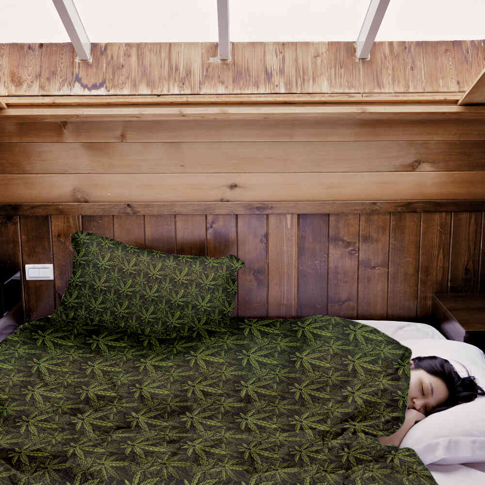 Couverture thérapeutique originale - Housse en coton feuille de chanvre