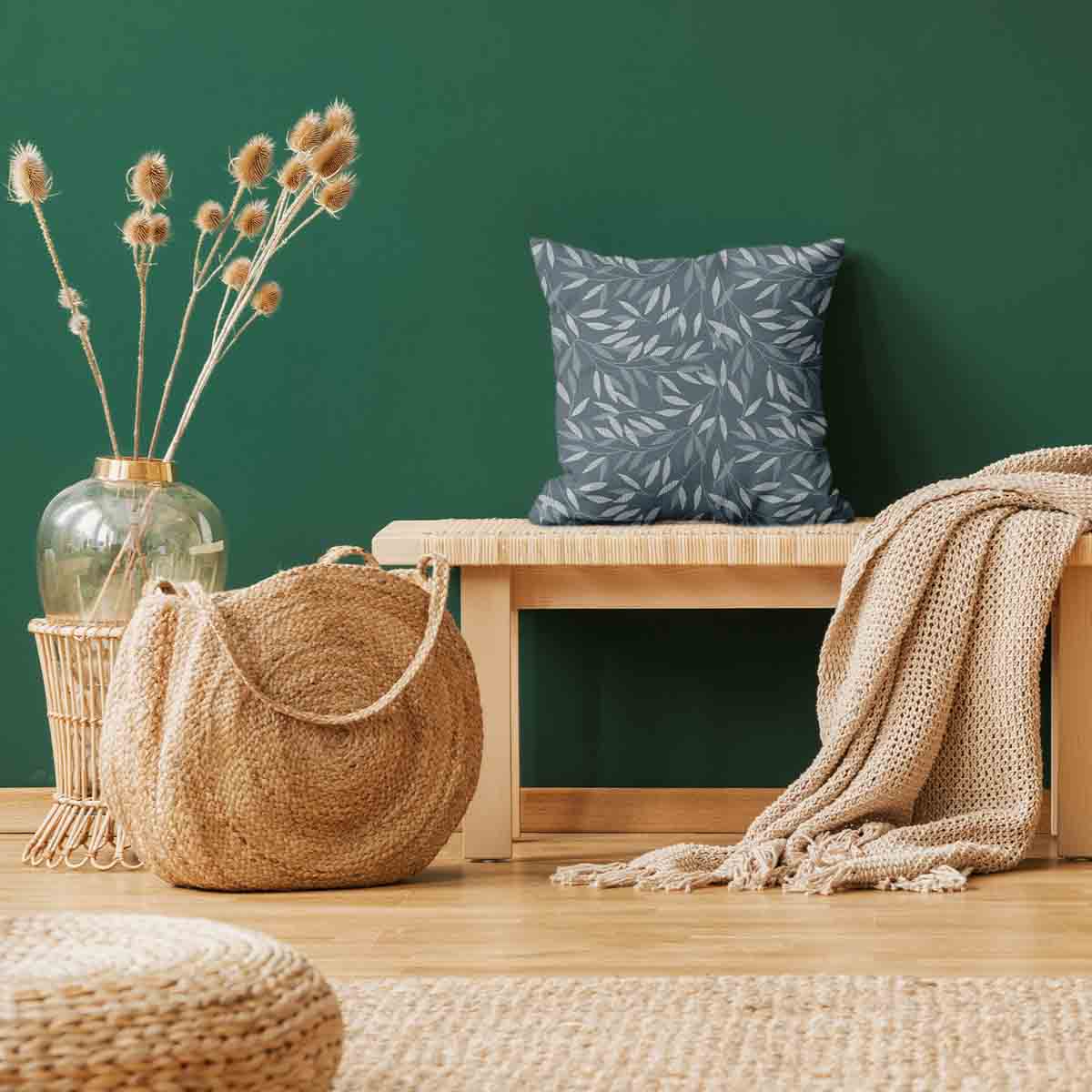 Health pillow with blue branches