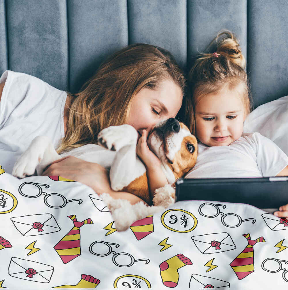 Therapy blankets bedding set white magic school