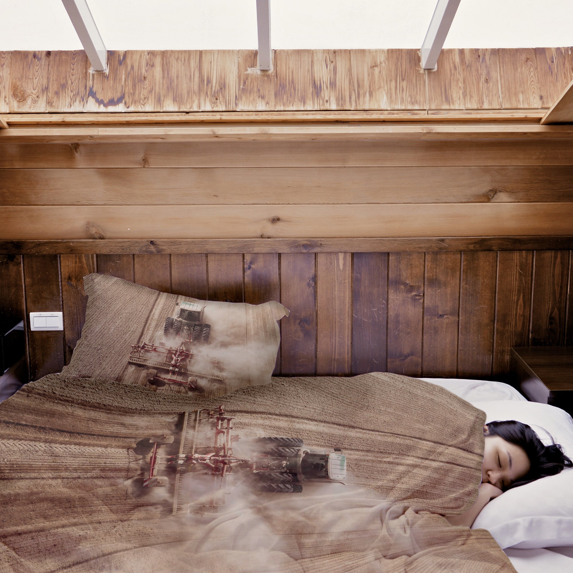 Therapy blankets bedding set tractor in the dust