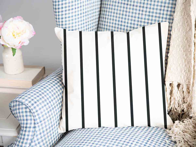 Health pillow white with black stripes