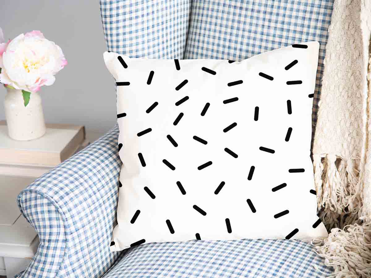 Coussin de santé blanc avec des rayures noires