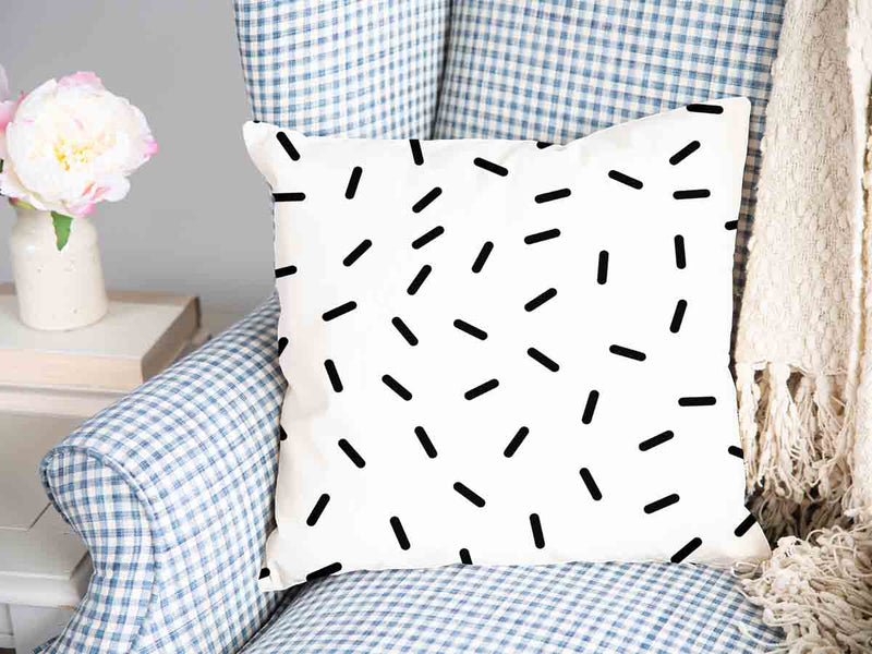 Health pillow white with black stripes