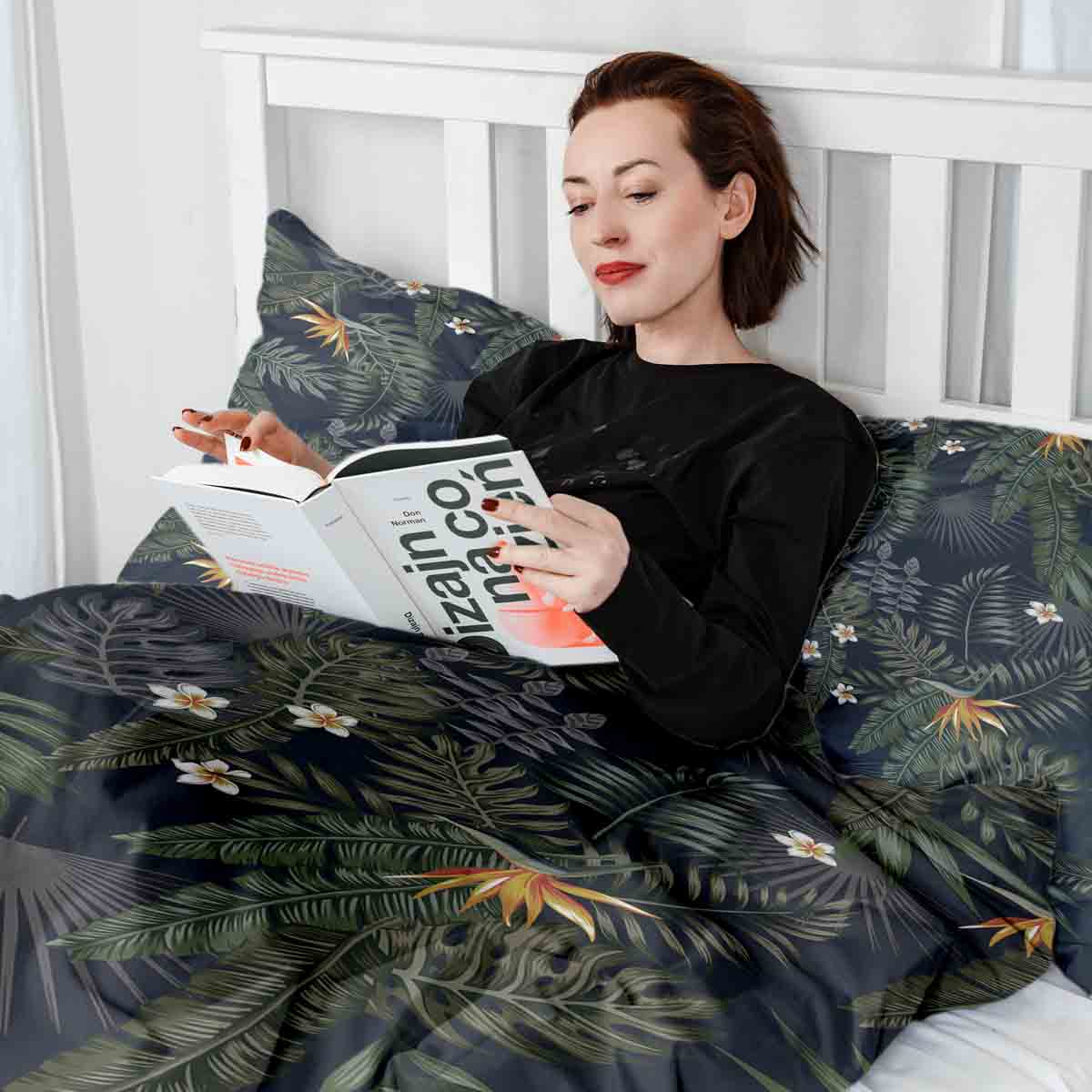 Ensemble de linge de lit et couverture thérapeutique Forêt tropicale