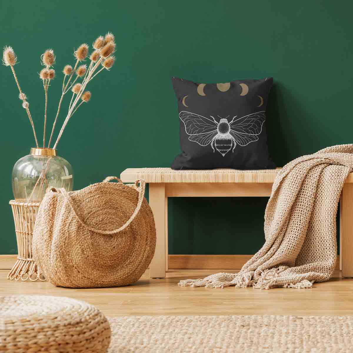Coussin de santé noir avec mite