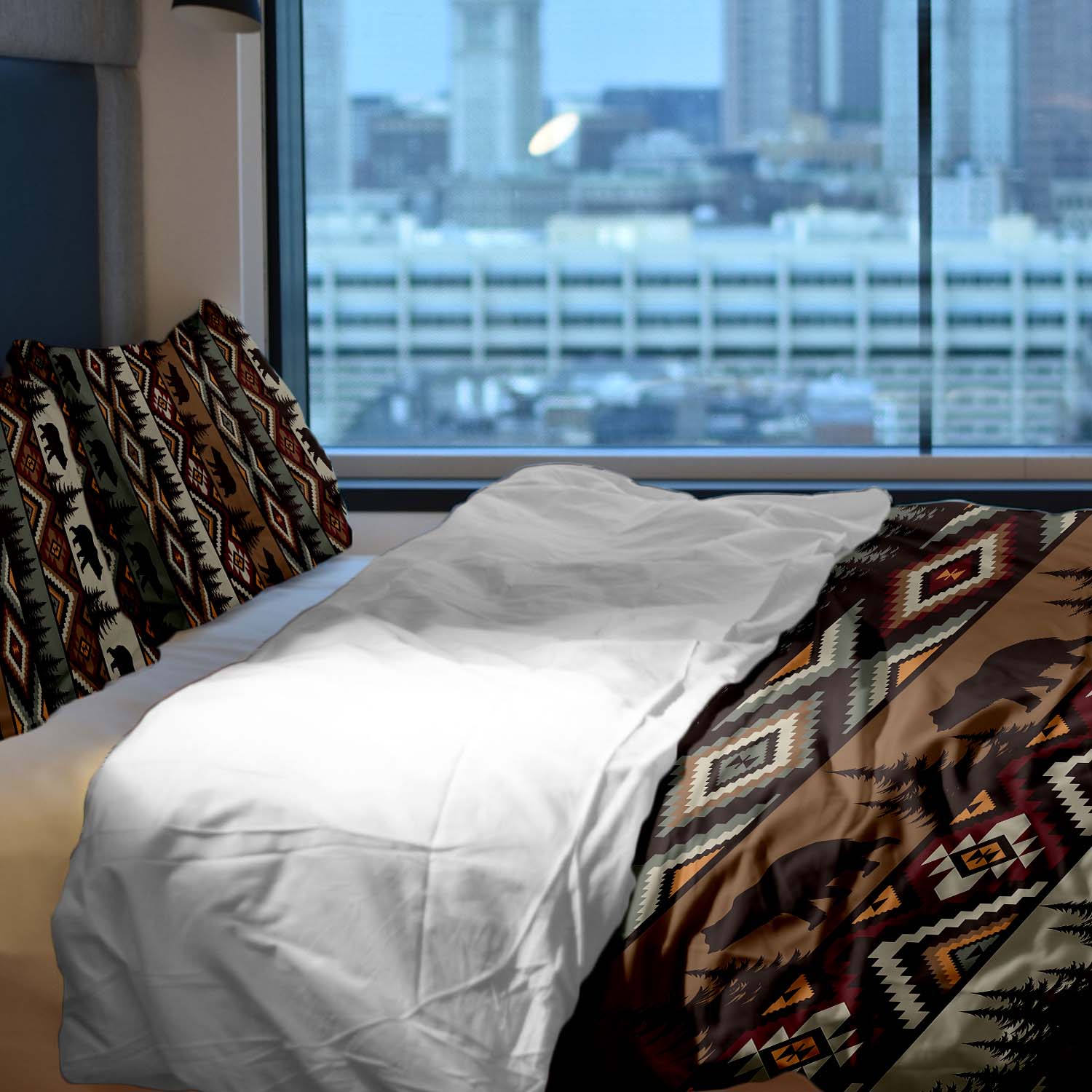 Ensemble de literie couverture thérapeutique brun Norvège