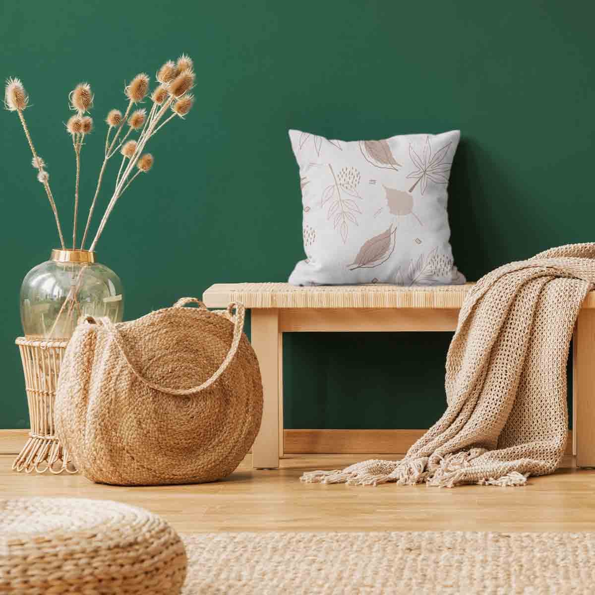 Coussin de santé rose avec feuilles