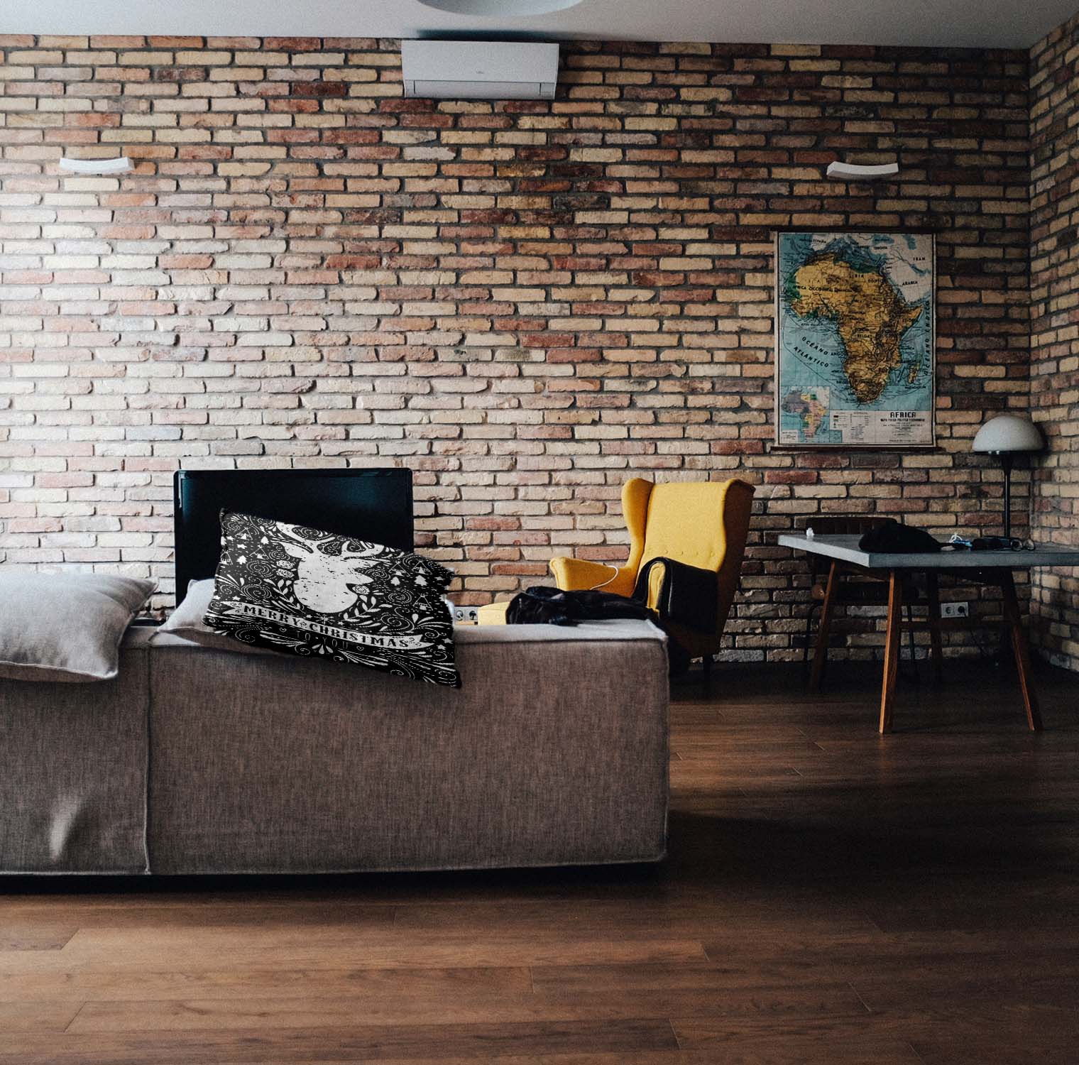 Health Pillow Black Merry Christmas