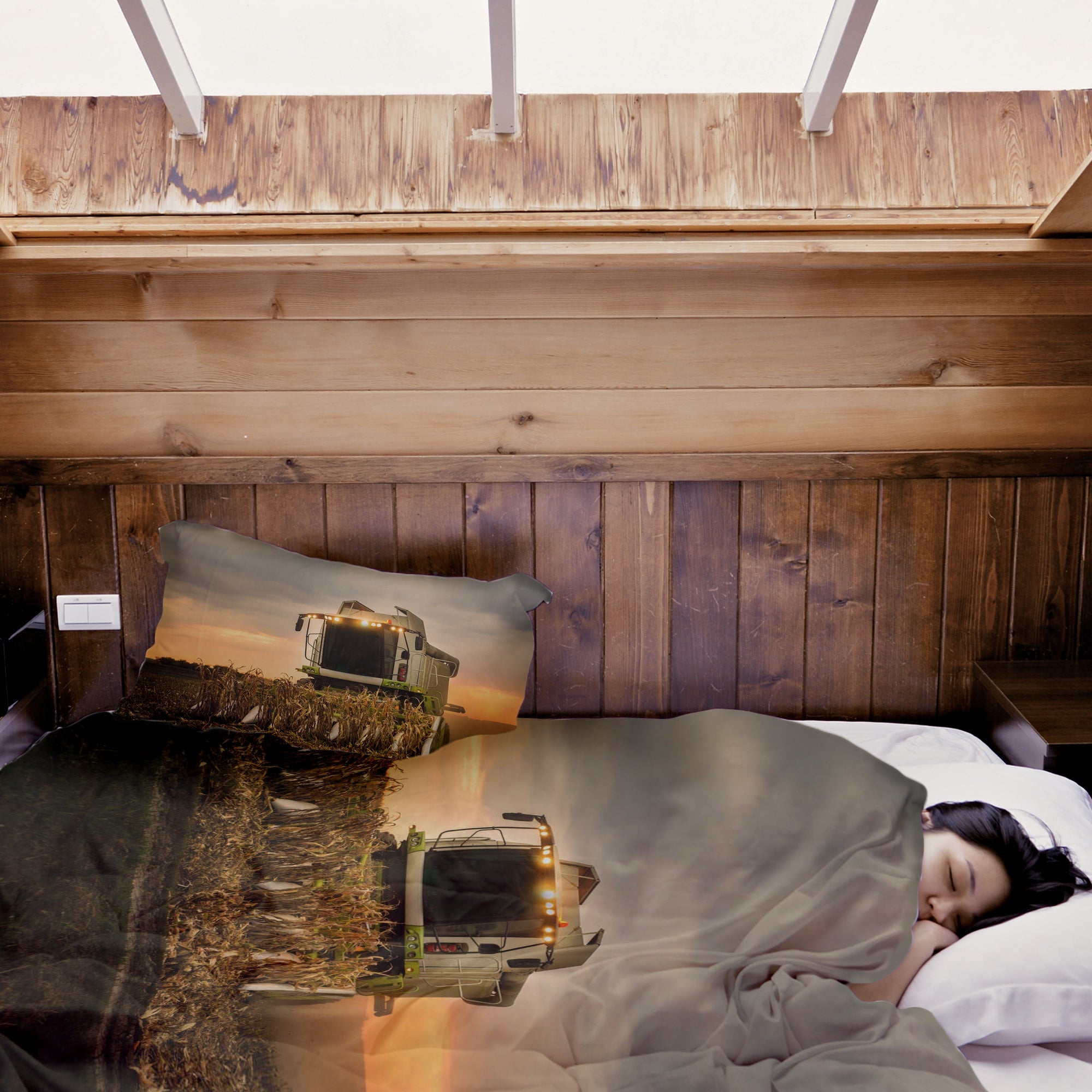 Original therapy blanket - cotton cover brown threshing machine