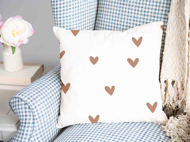 Health Pillow White with Little Hearts