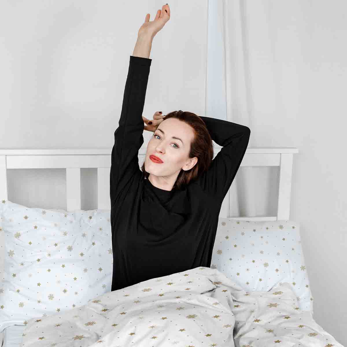 Therapy blankets bedding set white with golden stars