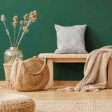 Health pillow with colorful palm leaves