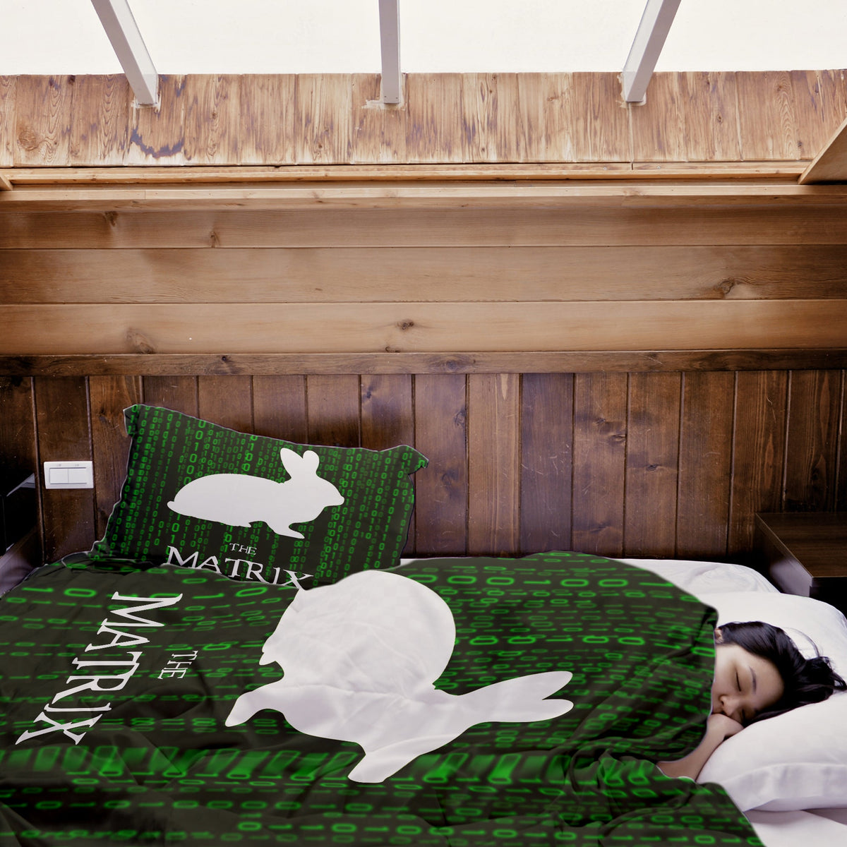Original Therapy Blanket - Cotton Bedding Set Matrix Code Green