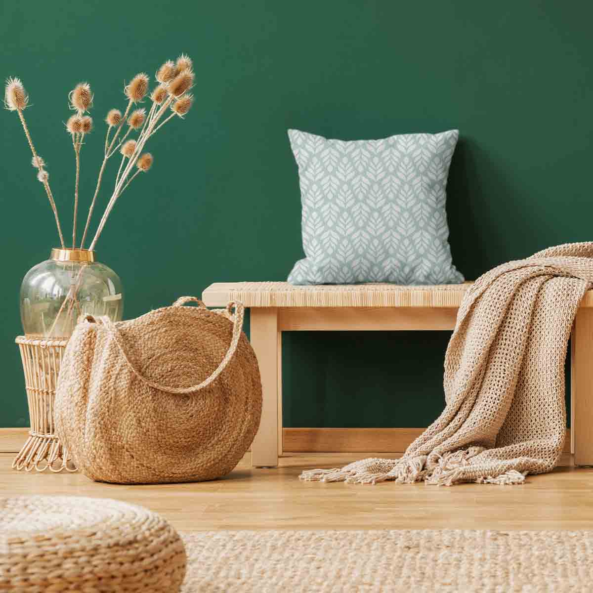 Coussin de santé vert avec sapin