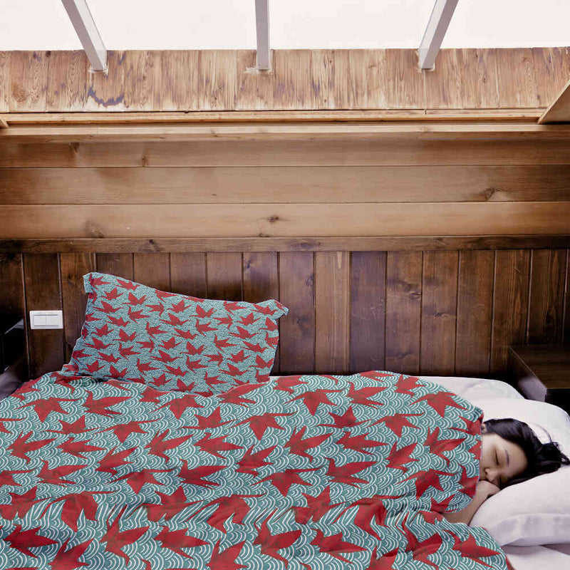 Original therapy blanket - cotton cover red origami